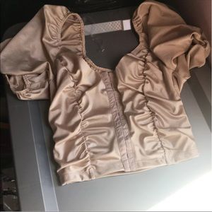 Tresser boutique crop top corset puff sleeves